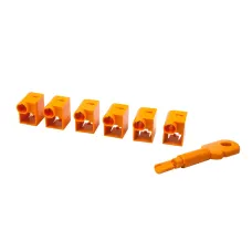 Комплект блокираторов коннектора RJ-45 (6 шт.) + ключ, оранжевый