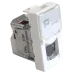Вставка 22.5x45 (аналог Mosaic), RJ-45 STP, кат.5e, со шторкой и увеличенным окном маркировки, белая