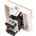 Вставка 45x45 (аналог Mosaic), RJ-45 UTP, кат.5e, со шторкой и увеличенным окном маркировки, белая