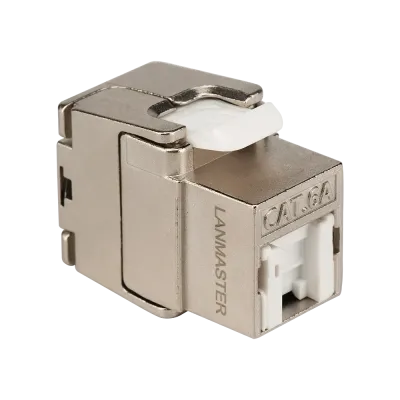 Модуль Keystone ToolLess, RJ45, экранированный, кат.6A, со встроенной шторкой, 180 градусов