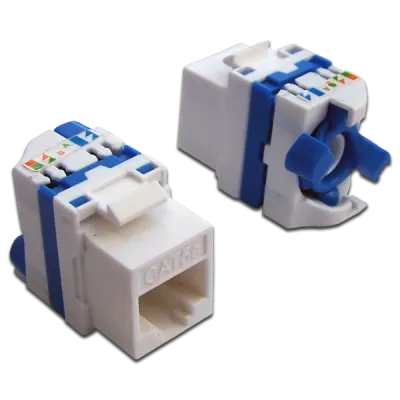 Модуль Keystone ToolLess, RJ45, неэкранированный, кат.5E, без шторки, 180 градусов, белый