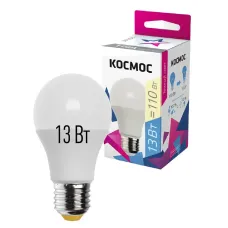 Лампа светодиодная LED 13Вт 220В Е27 D60х108 3000 теплый А60