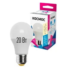 Лампа светодиодная LED 20Вт 220В Е27 D60х118 3000К теплый A60 1800 лм