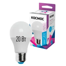 Лампа светодиодная LED 20Вт 220В Е27 D60х118 6500К холодный A60