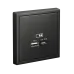 ARTGALLERY USB розетка A + тип-C 45Вт высокоскор.заряд. QC, PD, механизм, базальт