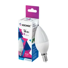 Лампа светодиодная LED 14Вт Свеча 220В Е14 D37х110 6500К холодный 1260 лм
