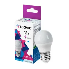 Лампа светодиодная LED 14Вт Шар 220В Е27 D45х80 6500К холодный 1260 лм