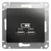 Розетка GLOSSA USB A+A 5В/2100мА 2х5В/1050мА механизм антрацит Розетка GLOSSA USB A+A 5В/2100мА 2х5В/1050мА механизм антрацит