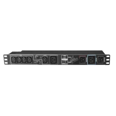 Байпас ручной внешний MBS16APDU-711v1, 16A, с PDU, исполнение Rack (два сегмента выходных розеток - основной IEC 1хC13+1xC19 и второстепенный отключаемый IEC 4хC13
