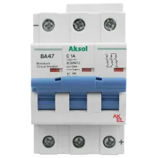 Выключатель автоматический ВА47-MCB-H-AKSOL-3P-C1-DC 3P/1A/С/750VDC/10кА