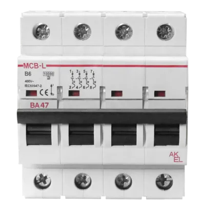Выключатель автоматический ВА47-MCB-L-4P-B25-AC 4P/25A/B/10кА/230VAC/10кА/400VAC