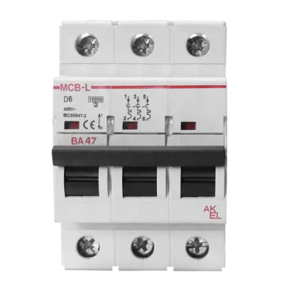 Выключатель автоматический ВА47-MCB-L-3P-D20-AC 3P/20A/D/10кА/230VAC/10кА/400VAC