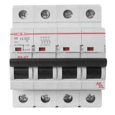 Выключатель автоматический ВА47-MCB-N-4P-B6-AC 4P/6A/B/6кА