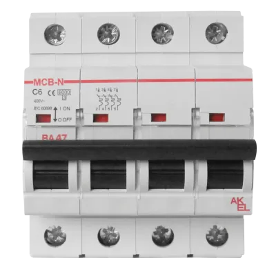 Выключатель автоматический ВА47-MCB-N-4P-C10-AC 4P/10A/C/6кА