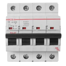 Выключатель автоматический ВА47-MCB-N-4P-D6-AC 4P/6A/D/6кА