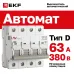 Выключатель автоматический AV-6 4P 63A (D) 6kA EKF AVERES
