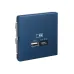 ARTGALLERY USB розетка A + тип-C 45Вт высокоскор.заряд. QC, PD, механизм, аквамарин