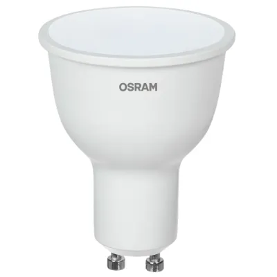 Лампа светодиодная LED 10Вт GU10 6500К 1000Лм CRI95 спот 170-250В (замена 100Вт) OSRAM матовый рассеиватель