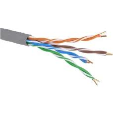 Витая пара U/UTP 4 пары CAT 5E PVC серый коробка 305м