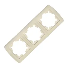 Маргарита Маргарита рамка трехместная горизонтальная  сл.кость (ivory) (еврослот)