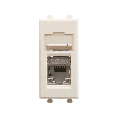 Компьютерная розетка ''Ванильная дымка'' ''Avanti'' RJ-45 модульная,кат. 5е экран , 1 мод