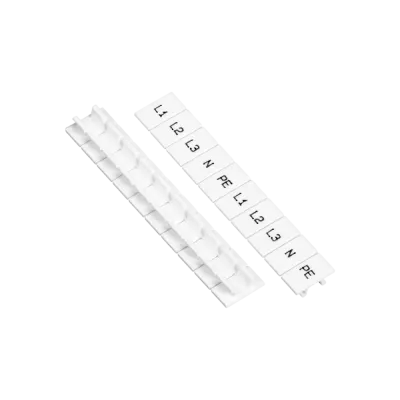 Маркировка клеммного ряда ширина 6 мм (символы L1 L2 L3 N PE) (уп. 100 шт.) MTU-4ML