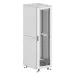Шкаф напольный разобранный 19'' IT-CQE-N 42U 600x600 мм, крыша с вырубкой, дверь перф. и перф., двойные боковые панели, серый RAL7035