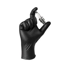 Нескользящие чёрные нитриловые перчатки NATRIX    Jeta Safety NATRIX-50BL-07 S