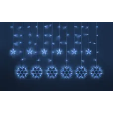 Гирлянда светодиодная новогодняя NGF-D032-03 бахрома звезды и снежинки Blue 2.5x1м IP20