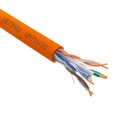 Витая пара U/UTP CAT 6 4x2x0.57 мм 23AWG Медь внутренний LSZH оранжевый Fluke Tested 305м