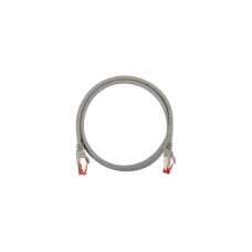 Патч-корд Slim Line S/FTP 4 пары, Кат.6a 2хRJ45/8P8C, T568B, заливной, с защитой защелки, 28AWG (7х0,127мм), LSZH нг(А)-HFLTx, серый, 1м
