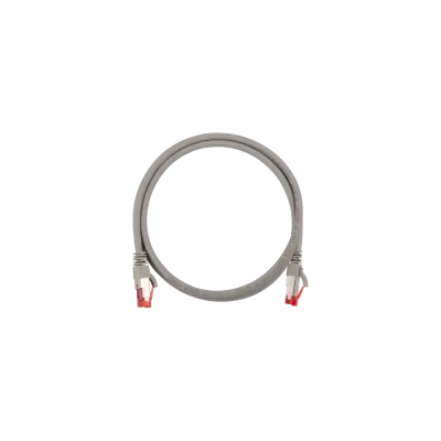 Патч-корд Slim Line S/FTP 4 пары, Кат.6a 2хRJ45/8P8C, T568B, заливной, с защитой защелки, 28AWG (7х0,127мм), LSZH нг(А)-HFLTx, серый, 1м