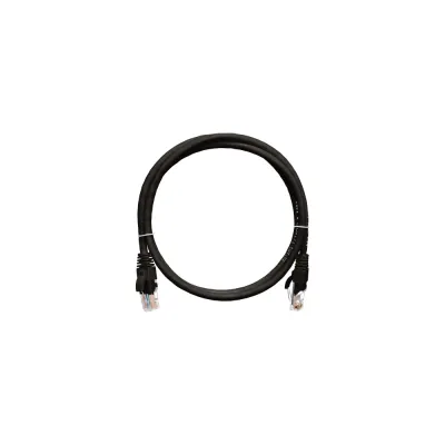 Шнур U/UTP 4 пары, Кат.5e, 2хRJ45/8P8C, T568B, 7х0,205мм, PVC, черный, 0,5м
