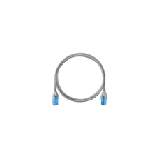 Патч-корд Slim Line U/UTP 4 пары, Кат.6 (Класс E), 250МГц, 2хRJ45/8P8C, T568B, заливной, с защитой защелки, 28AWG (7х0,127мм), LSZH нг(А)-HFLTx, серый, 2м