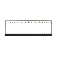 Патч-панель 19'' 1U 24 порта Кат 6a RJ45/8P8C 110/KRONE T568A/B UTP с органайзером черная