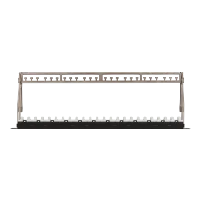 Патч-панель 19'' 1U 24 порта Кат 6a RJ45/8P8C 110/KRONE T568A/B UTP с органайзером черная