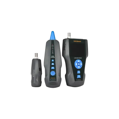 Кабельный тестер с LCD дисплеем, UTP/STP, RJ45, RJ12, RJ11, BNC, с функцией измерения длины, трассировкой кабелей и определением PoE, без флеш-накопителя