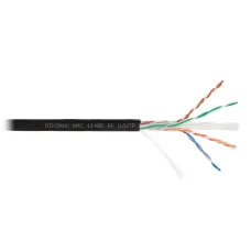 Витая пара U/UTP 4 пары Кат 6 solid BC AWG23 (0.55мм) OUT PE черный 305м