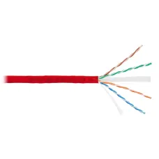 Витая пара U/UTP 4 пары Кат 6 solid BC AWG23 (0.55мм) IN LSZH нг(А)-HF красный 305м