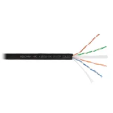 Витая пара U/UTP 4 пары Кат 6a solid BC AWG23 (0.57мм) OUT PE черный 500м