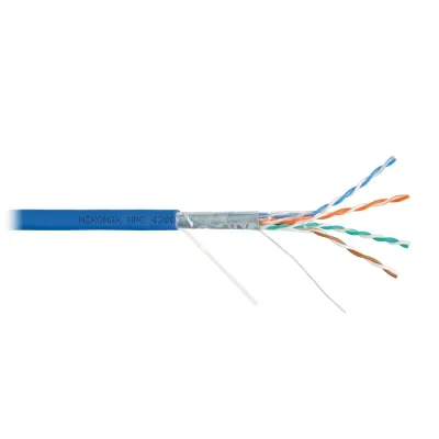 Витая пара F/UTP 4 пары Кат 5e solid BC AWG24 (0.51мм) IN LSZH нг(А)-HF синий 305м