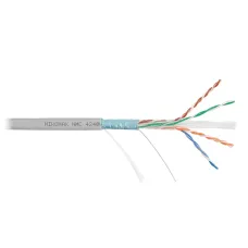Витая пара F/UTP 4 пары Кат 6 solid BC AWG23 (0.55мм) IN PVC серый 305м
