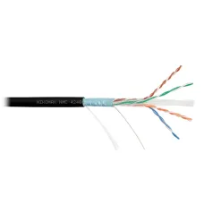 Витая пара F/UTP 4 пары Кат 6 solid BC AWG23 (0.55мм) IN LSZH нг(А)-HF черный 305м