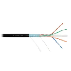 Витая пара F/UTP 4 пары Кат 6a solid BC AWG23 (0.57мм) IN LSZH нг(А)-HF черный 500м