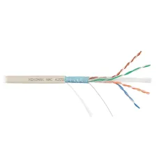 Витая пара F/UTP 4 пары Кат 6a solid BC AWG23 (0.57мм) IN нг(А)-LSLTx светло-серый 500м