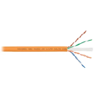 Витая пара U/UTP 4 пары Кат 6a solid BC AWG23 (0.57мм) IN LSZH нг(А)-HF оранжевый 500м