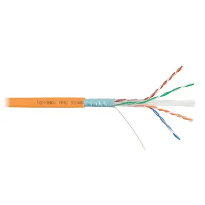 Витая пара F/UTP 4 пары Кат 6 solid BC AWG23 (0.57мм) IN LSZH нг(А)-HF оранжевый 305м