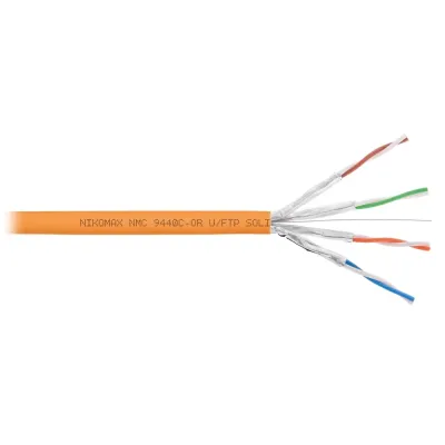 Витая пара U/FTP 4 пары Кат 6 solid BC AWG23 (0.57мм) IN LSZH нг(А)-HF оранжевый 305м