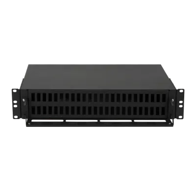 Оптический кросс NIKOMAX 19'' Premium Line 2U до 96 SC (48 Duplex SC адаптеров) или 19''2 LC (48 Quadro LC адаптеров) портов выдвижной со съёмной полкой черный