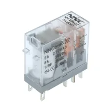 "Миниатюрное промежуточное реле NNC69K(TLX)-2Z-24VDC с 2 перекидными контактами 24В DC, кнопкой ""тест"", индикатором и защитным диодом"
